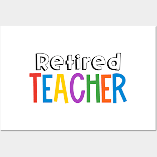 Rainbow Retired Teacher Posters and Art